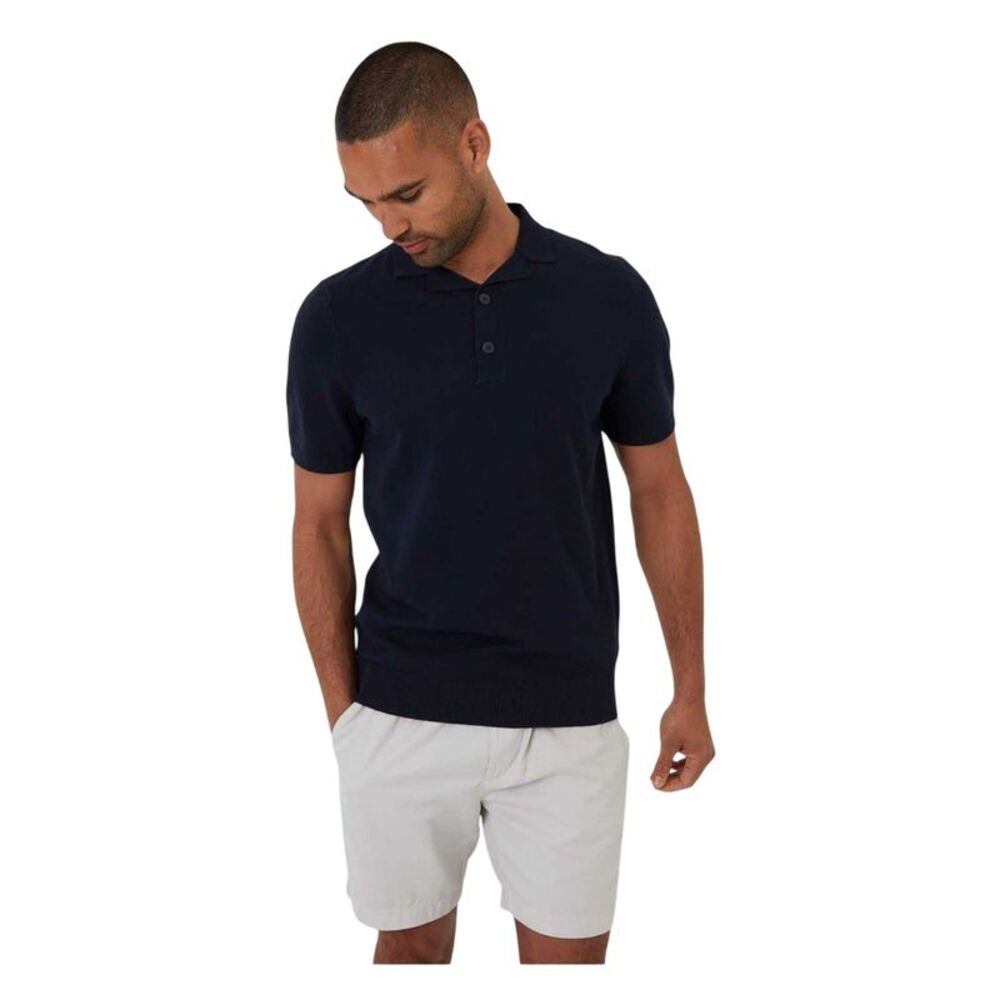 Threadbare Mens Collared Polo Shirt / Navy